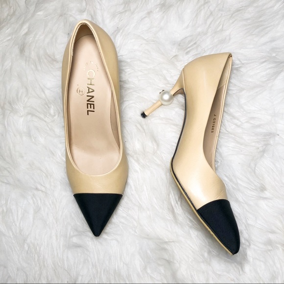 CHANEL Shoes - ❤️SOLD❤️CHANEL Goatskin Pearl Pumps 36C beige